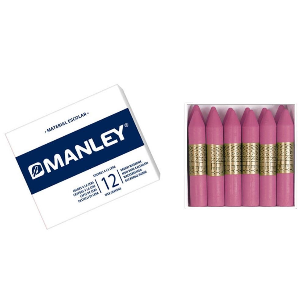 Ceras Blandas Manley Rosa Claro 12 ud.