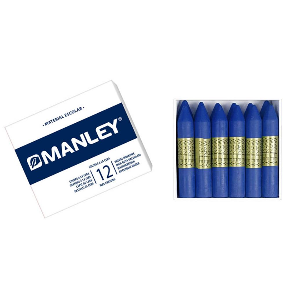 Ceras Blandas Manley Azul Cyan 12 ud.