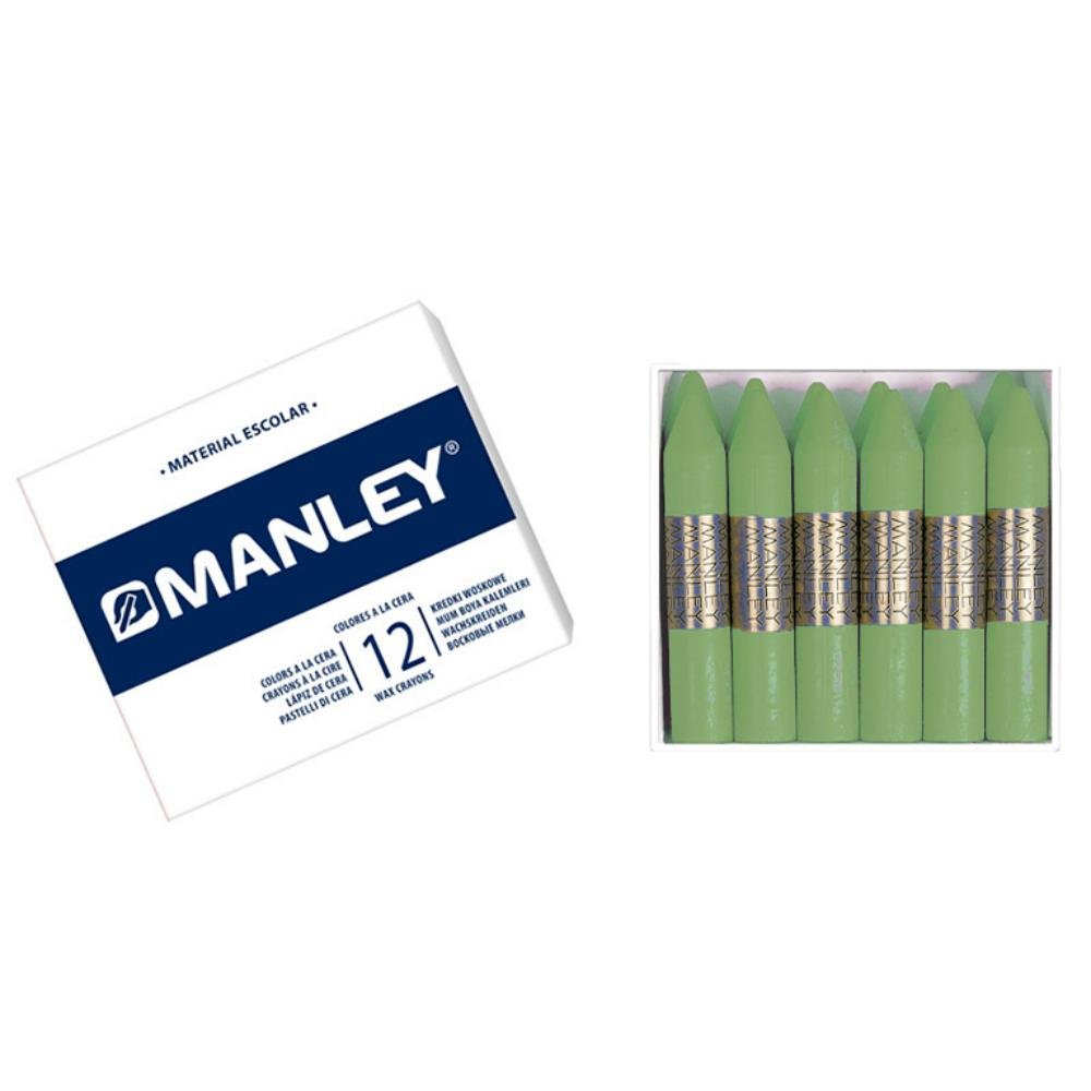 Ceras Blandas Manley Verde Amarillento 12 ud.