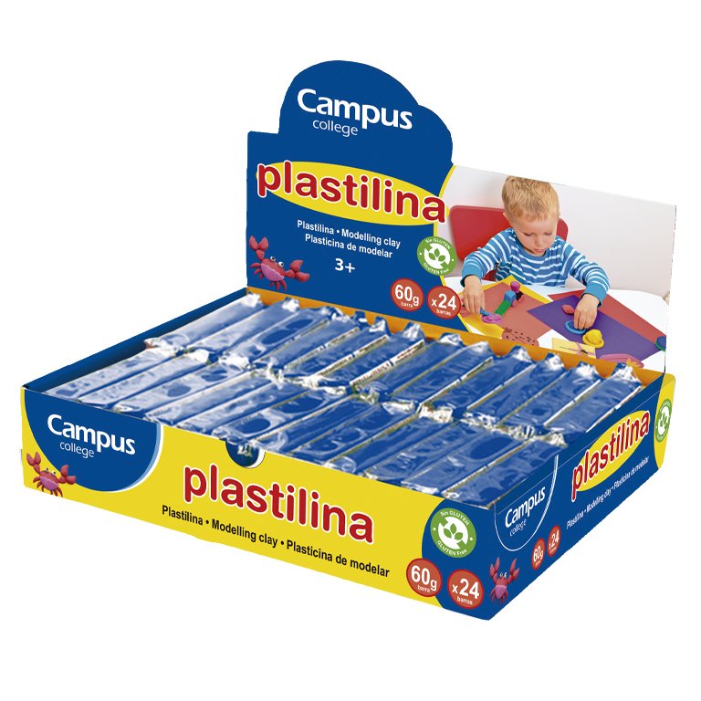 Plastilina Campus College 60g Azul Oscuro