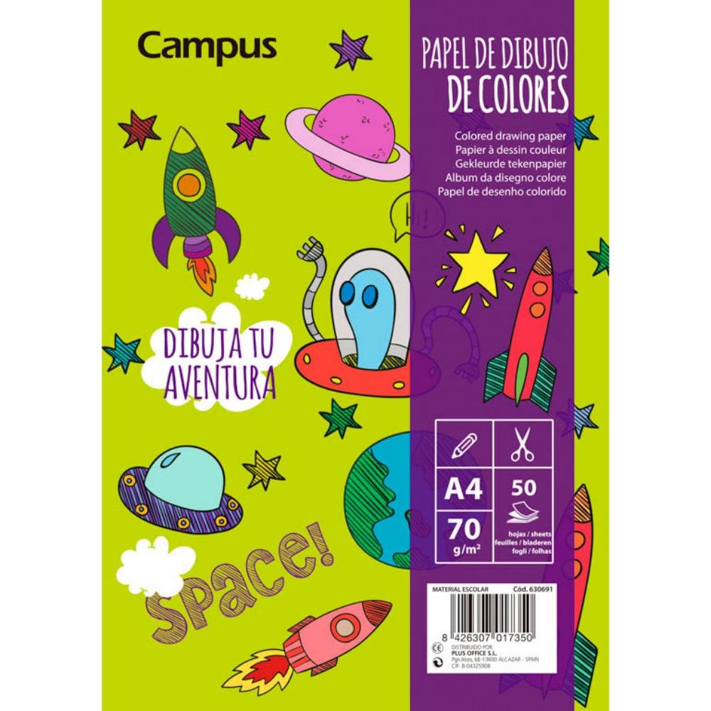Bloc de Dibujo Campus College A4 50 Hojas 70g Colores