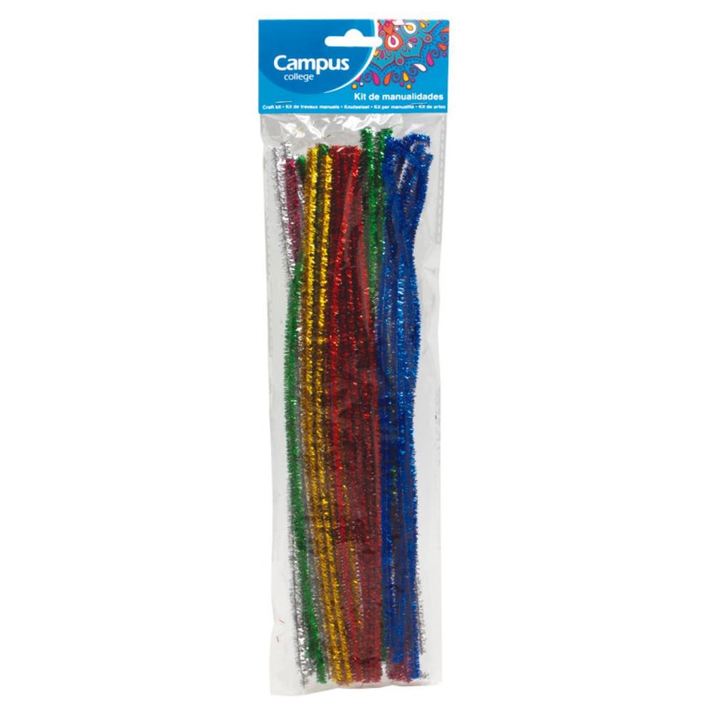 Set Manualidades Campus College Chenillas Colores Glitter