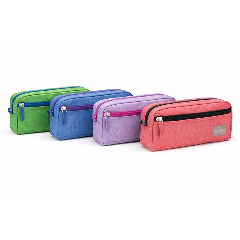 Portatodo Campus College Waterproof Cuadrado 2 Cremalleras 4 Colores