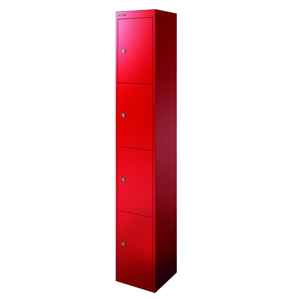 Taquilla Bisley 4 Puertas 300 x 1800 x 300 mm Rojo