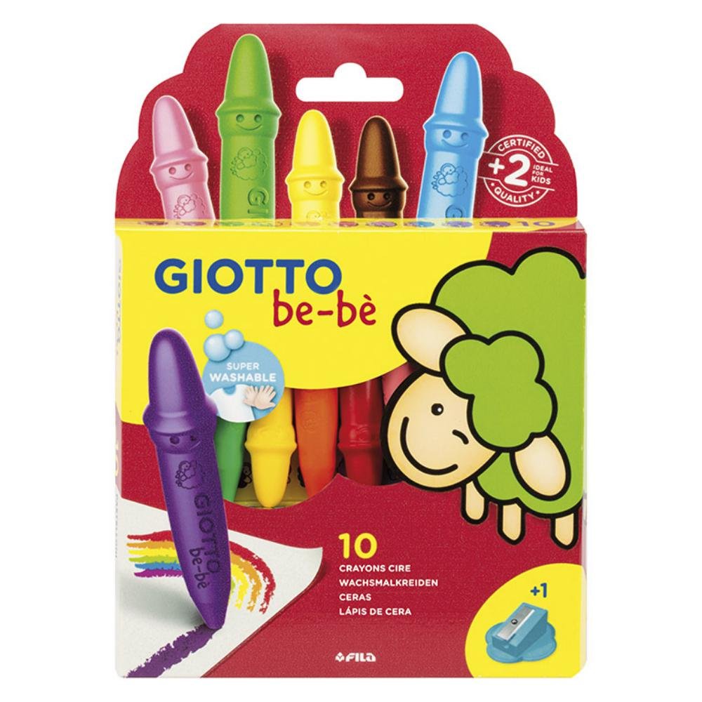 Ceras Irrompibles Giotto Be-bé 10 Colores + Sacapuntas
